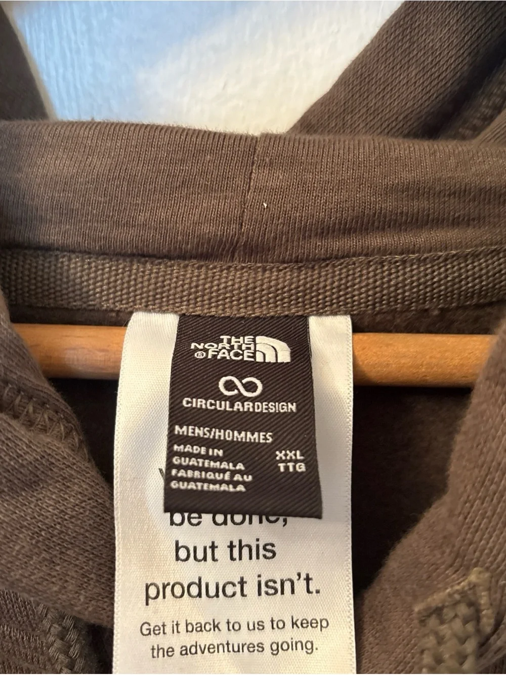The North Face Brown Hoodie with White Explore Graphic